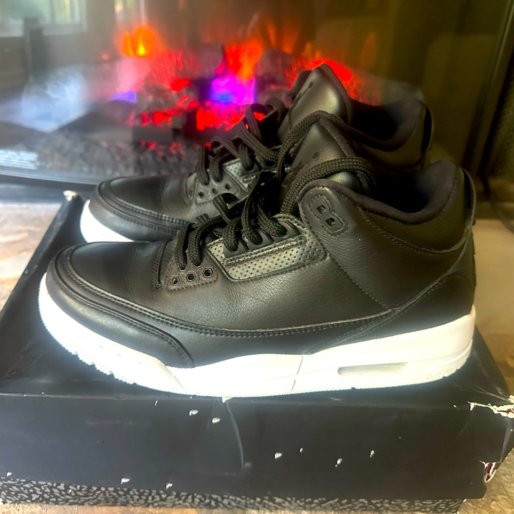 Jordan # 3 Black and White Sneakers with Low-Top Design